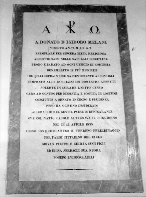 lapide - ambito italiano (sec. XIX)