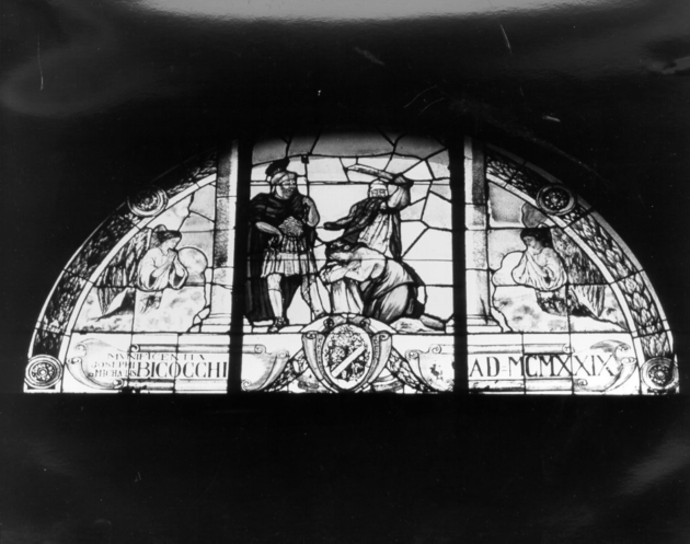 decapitazione di San Giovanni Battista (vetrata) - bottega toscana (sec. XX)