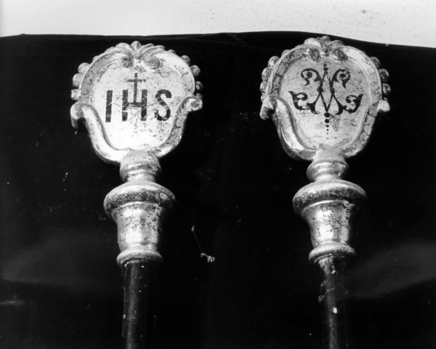 mazza processionale, coppia - bottega toscana (inizio sec. XIX)