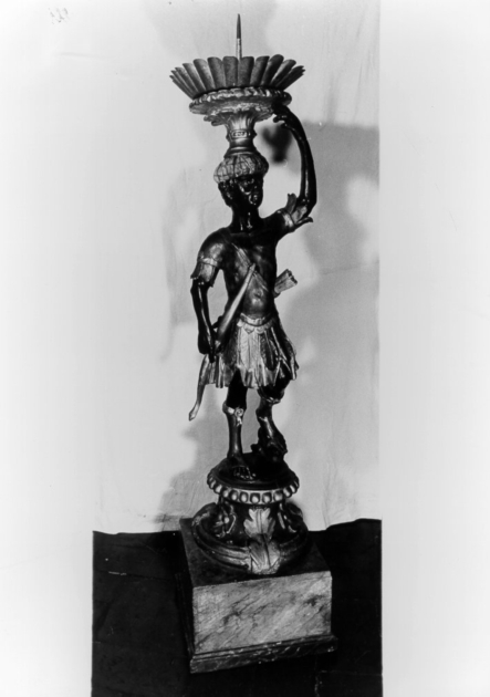 candelabro - a statua - ambito veneto (fine sec. XVIII)