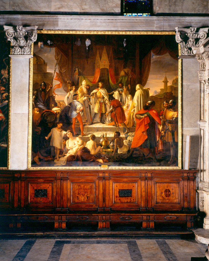 Riccardo Cuor di Leone concede privilegi ai Pisani (dipinto) di Bezzuoli Giuseppe (sec. XIX)