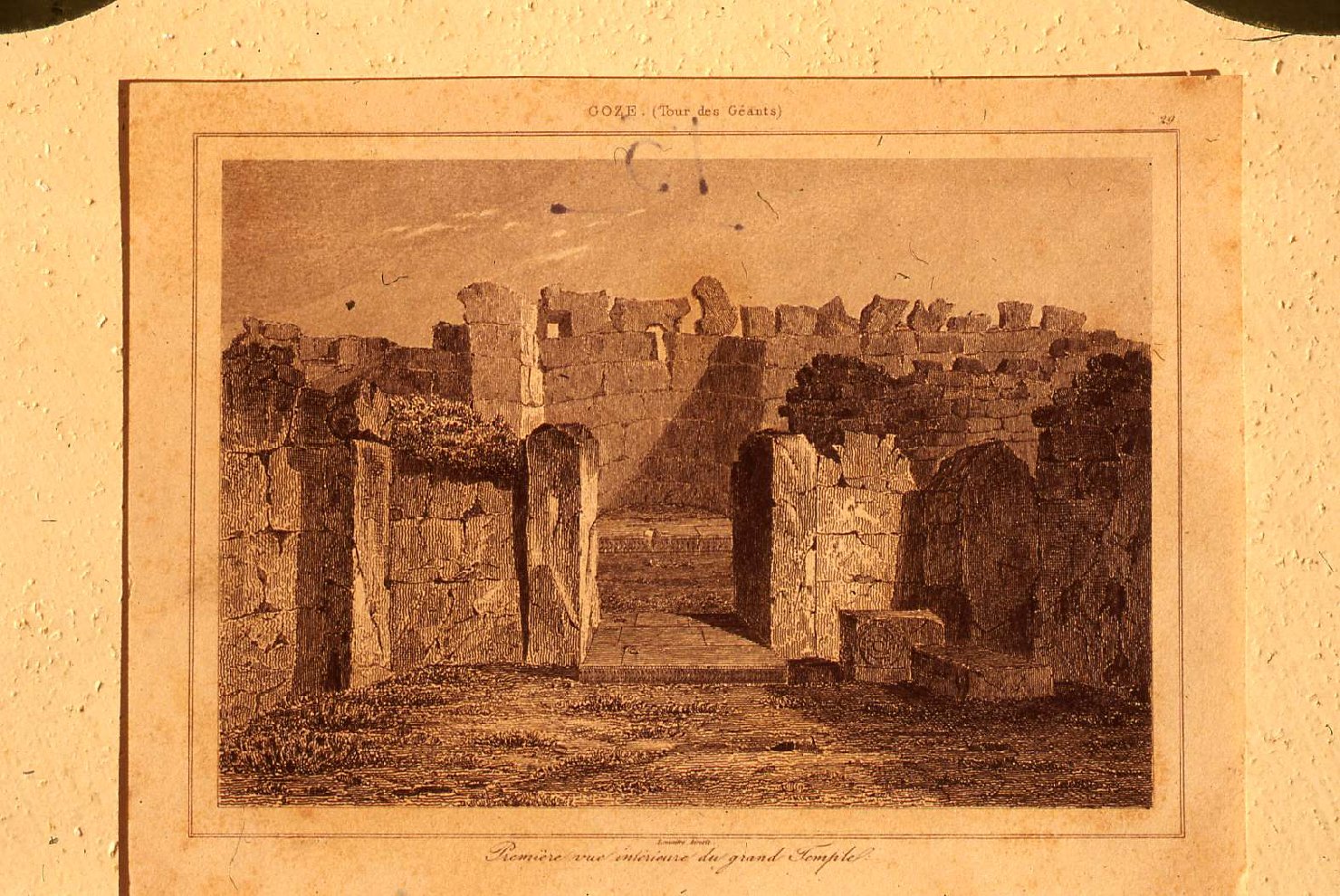 paesaggio con rovine (stampa) di Lemaitre Augustin François (sec. XIX)