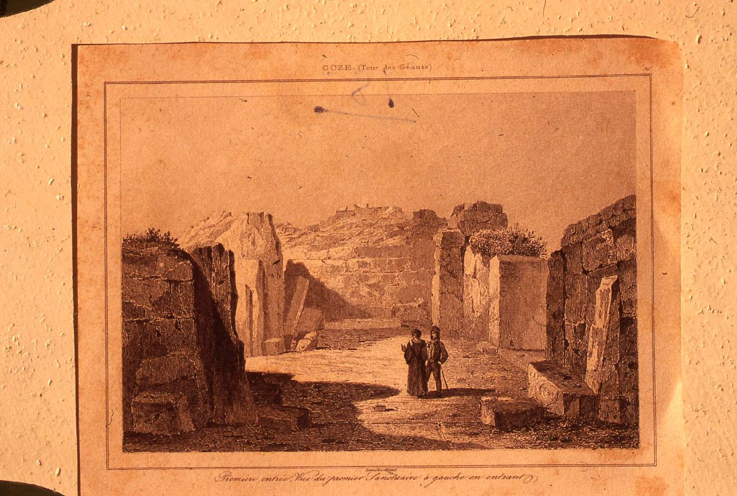 paesaggio con rovine (stampa) di Lemaitre Augustin François (sec. XIX)