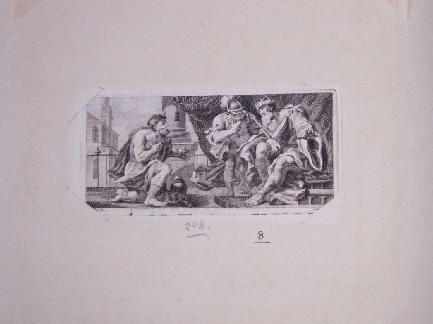 scena mitologica (stampa) di Ghedini Giuseppe Antonio, Cattini (sec. XVIII)