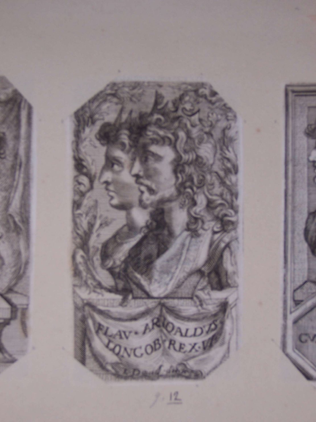 busti ritratto di re (stampa) di David L (sec. XVIII)