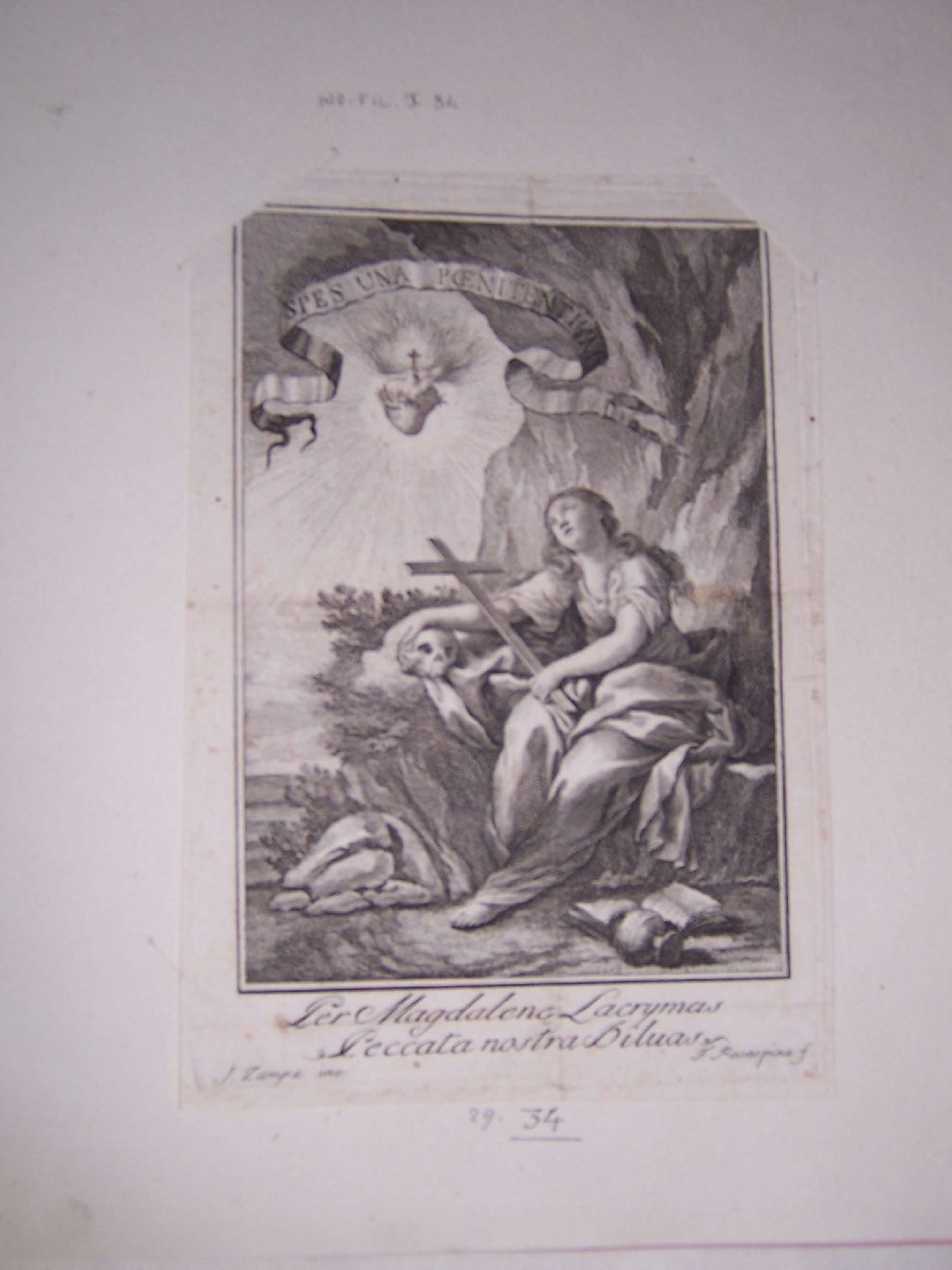 Santa Maria Maddalena penitente (stampa) di Zampa Giacomo, Rosaspina Francesco (sec. XVIII)