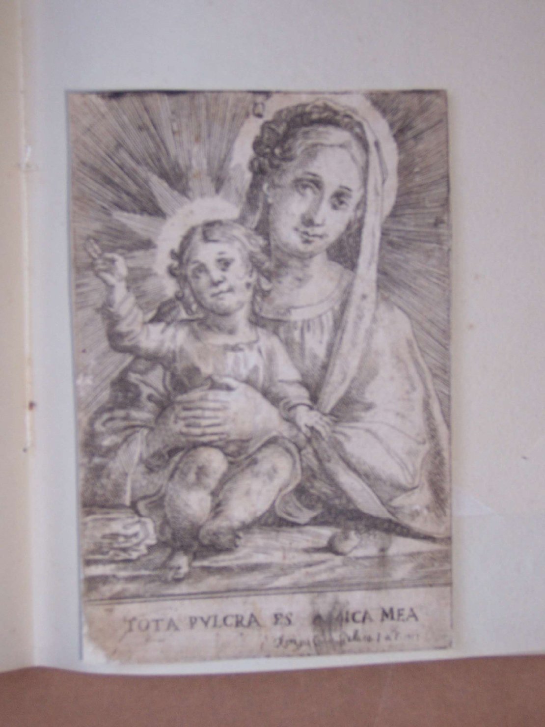 Madonna con Bambino (stampa) di Cantagallina Remigio (sec. XVII)