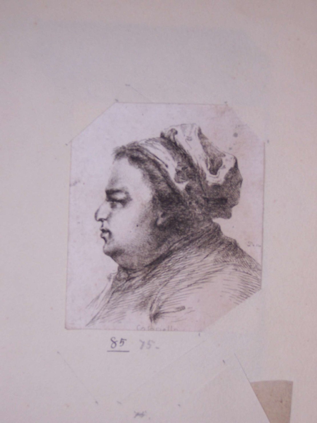 profilo di uomo grasso (stampa) di Casaciello, Delli Dello (sec. XVIII)