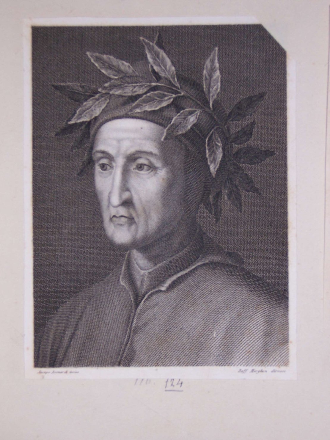 ritratto di Dante Alighieri (stampa) di Morghen Raffaello, Bernardi Jacopo (sec. XIX)