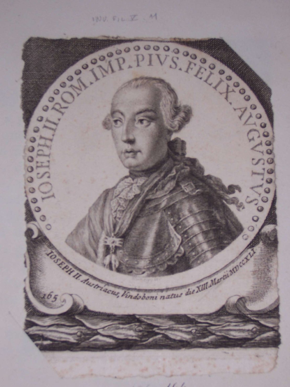 ritratto di Giuseppe II d'Austria (stampa) di Cunego Luigi (sec. XVIII)