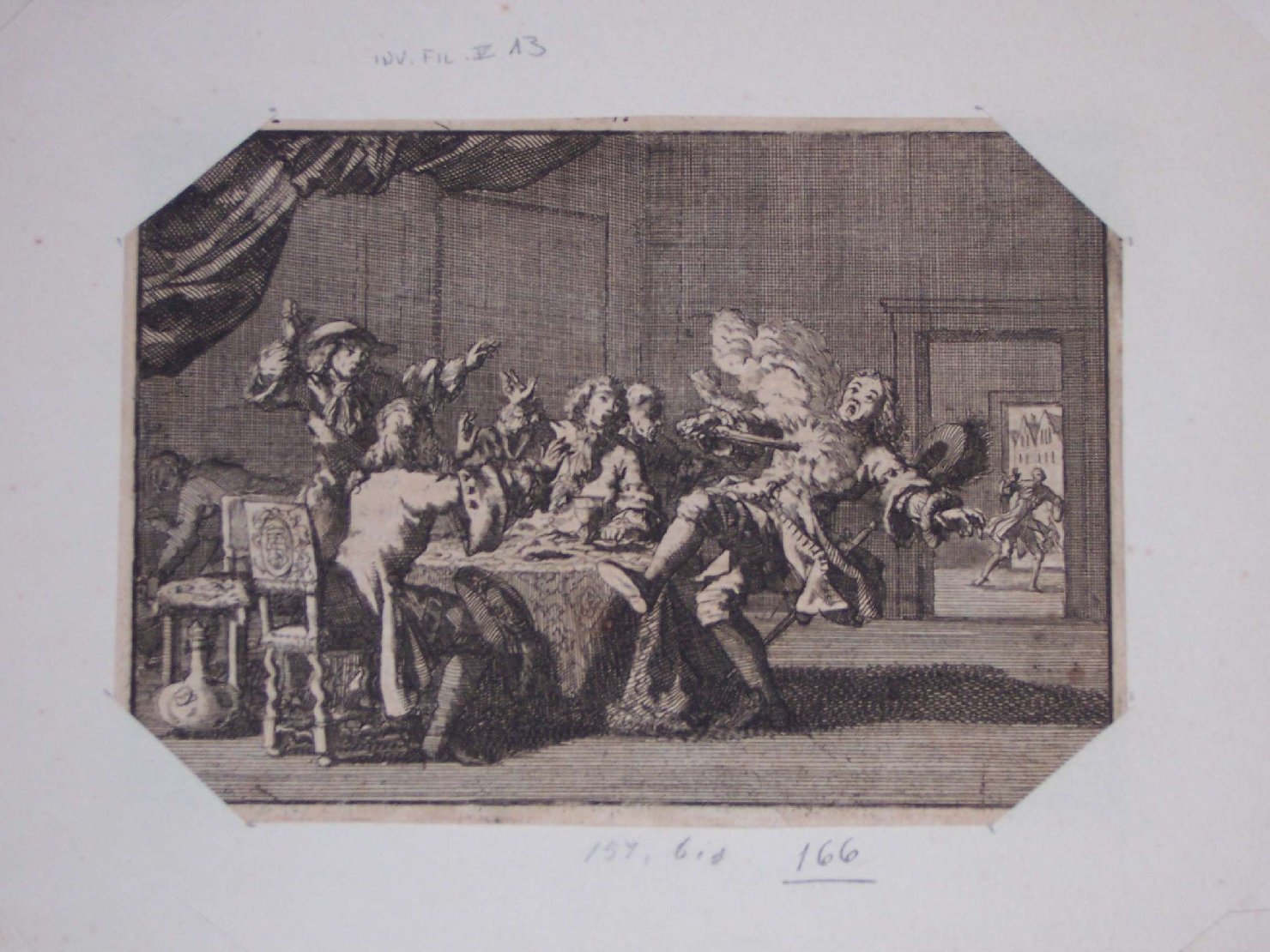 Incidente in una sala da gioco (stampa) - ambito europeo (sec. XVIII)