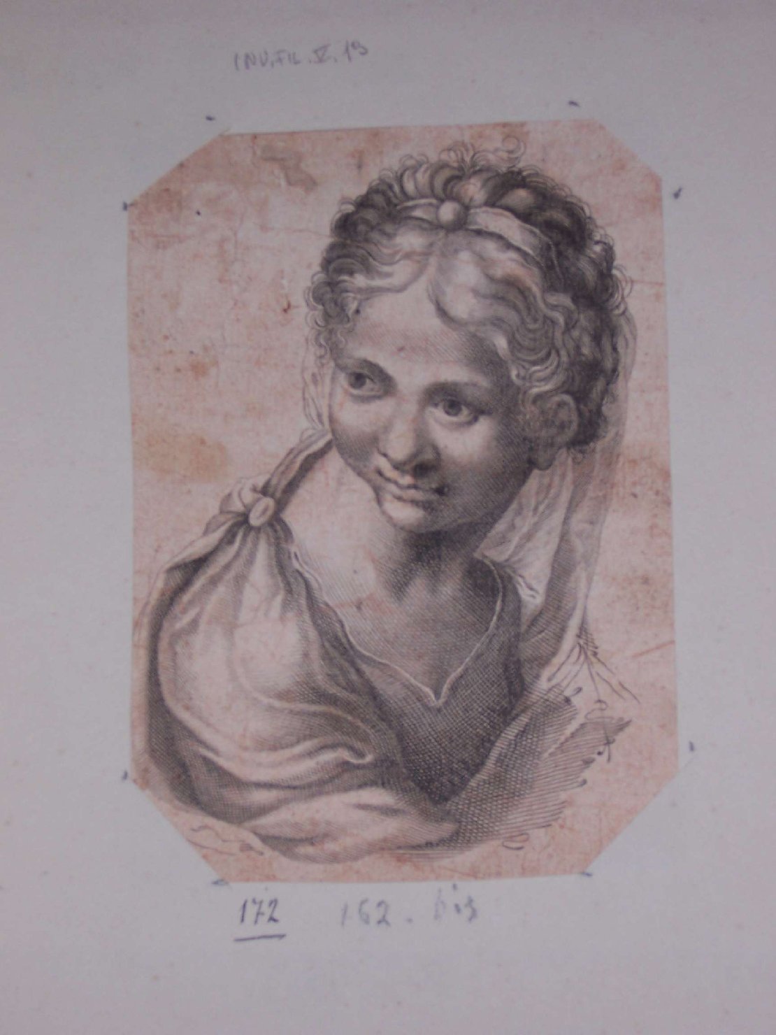 giovane donna (stampa) - ambito europeo (sec. XVIII)