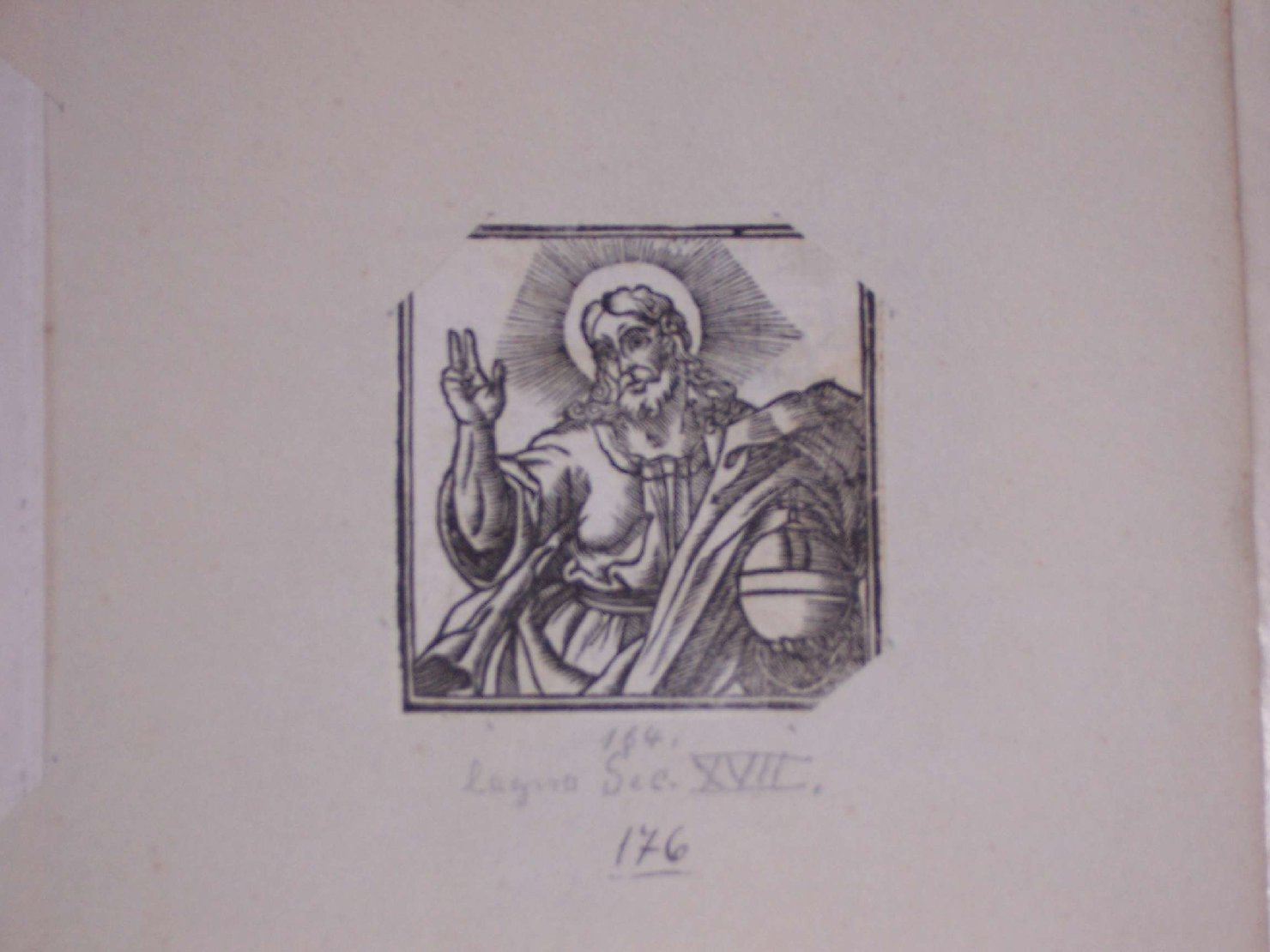 Cristo benedicente (stampa) - ambito europeo (sec. XVI)