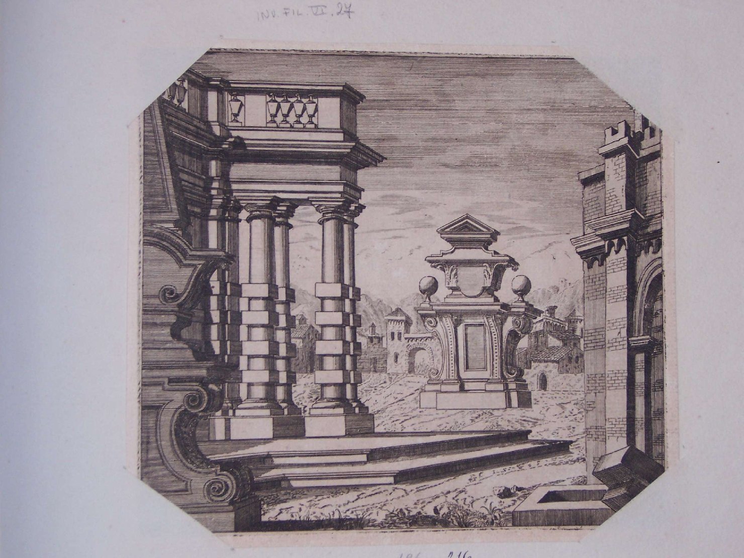 capriccio architettonico (stampa) - ambito italiano (sec. XVIII)