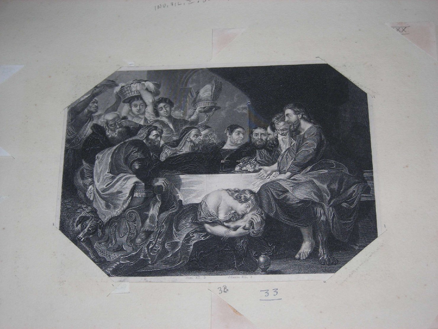 Santa Maria Maddalena unge i piedi di Cristo (stampa) di Holl William, Rubens Pieter Paul (sec. XVII)