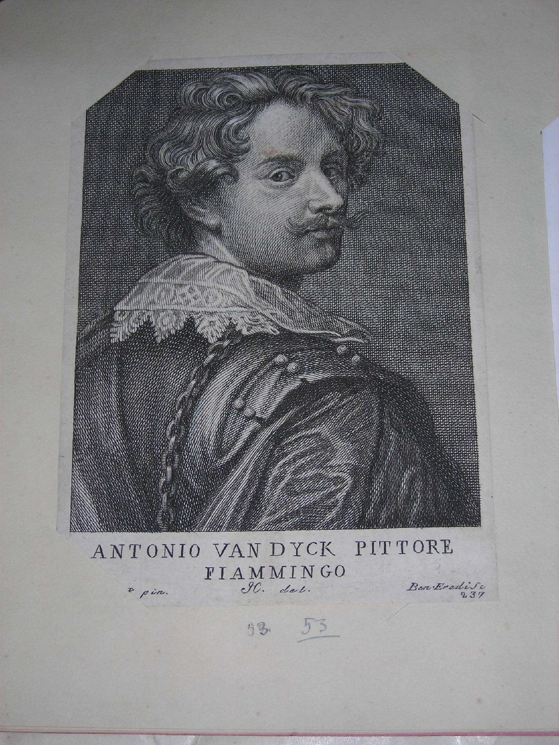 ritratto di Anton van Dyck (stampa) di Eredi Benedetto, Van Dyck Anton (sec. XIX)