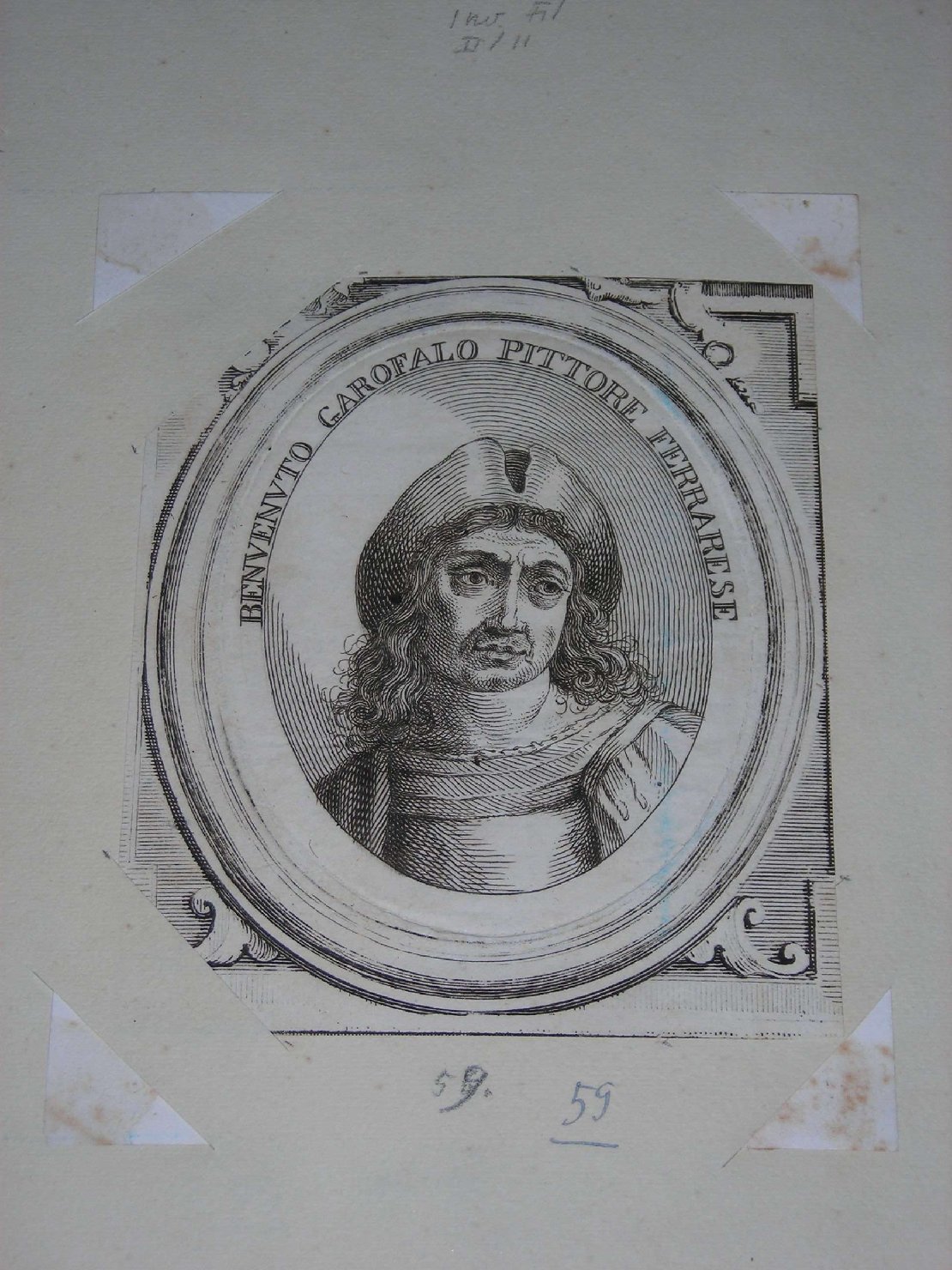 ritratto di Benvenuto Garofalo (stampa) - ambito europeo (sec. XVII)