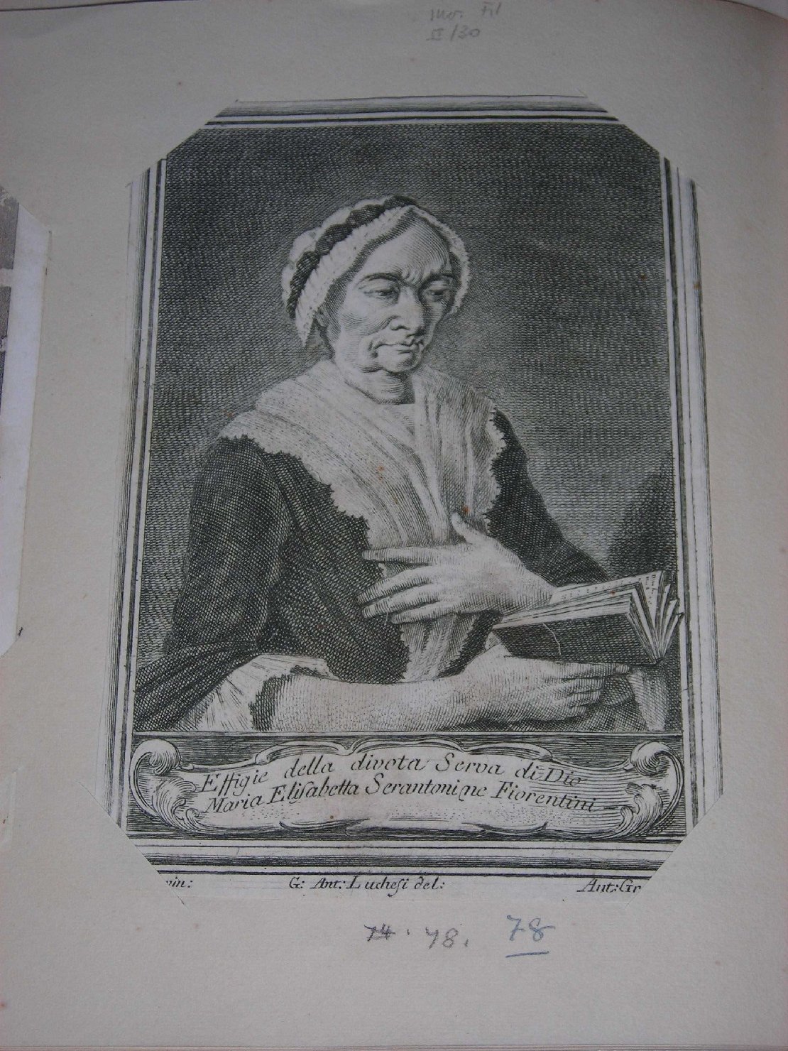 ritratto di donna (stampa) di Paladini Giov. Domenico, Gregori Antonio, Luchesi Giovanni Antonio (sec. XVIII)
