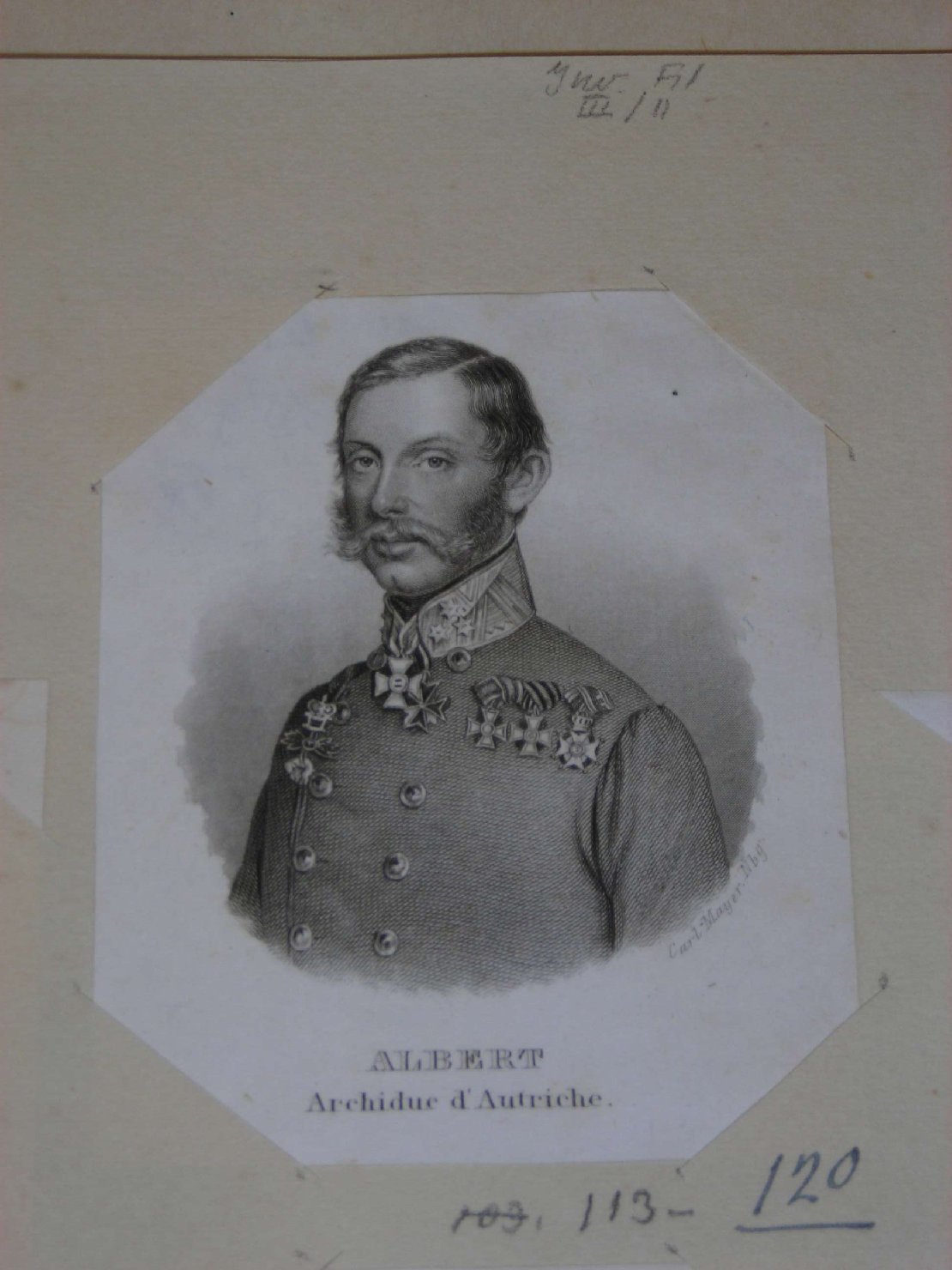 ritratto d'uomo (stampa) di Mayer Carl (sec. XIX)