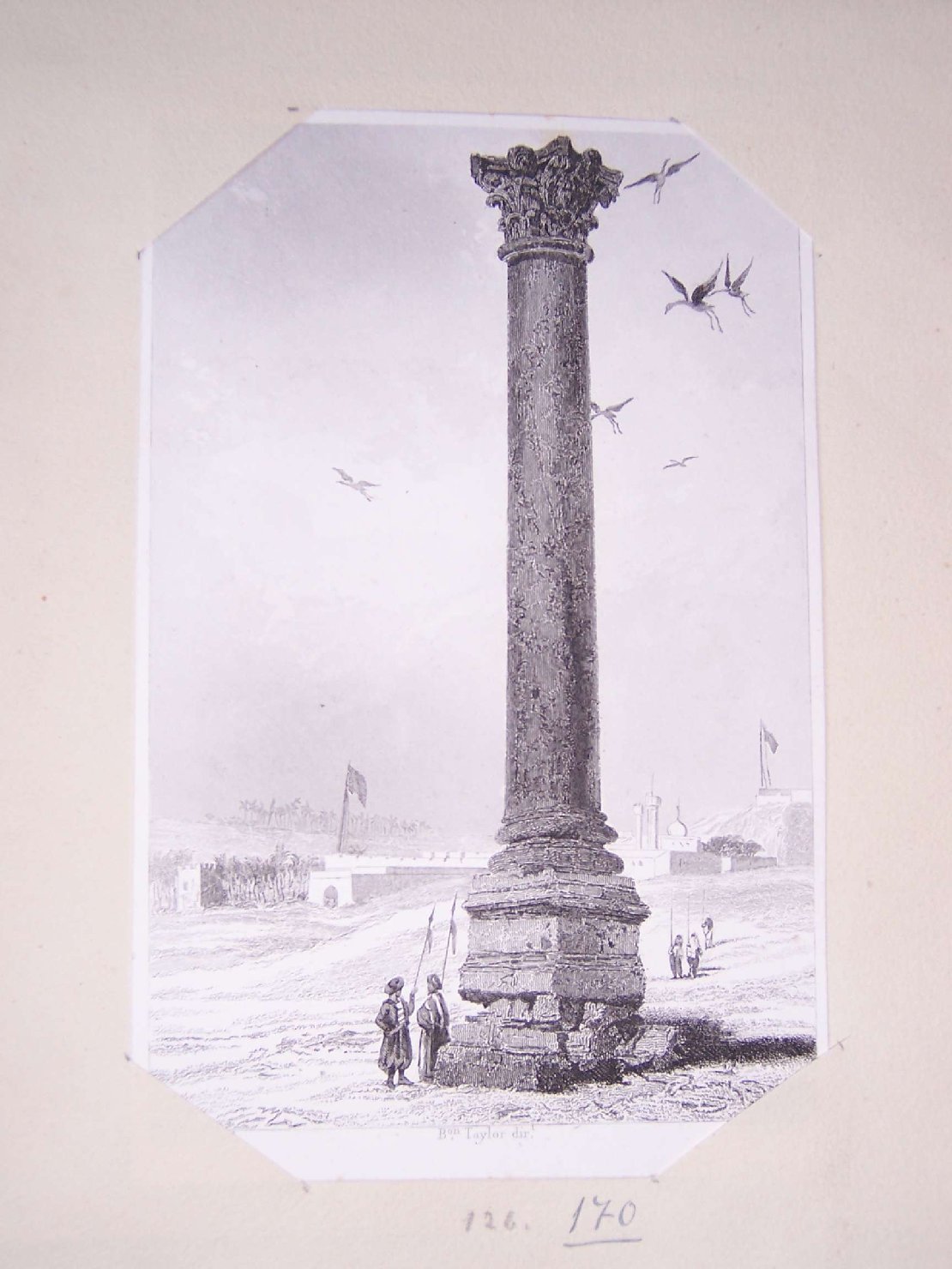 colonna romana nel deserto (stampa) di Dauzats Adrien, Finden William, Taylor Isidor Justin Severin Barone (sec. XIX)
