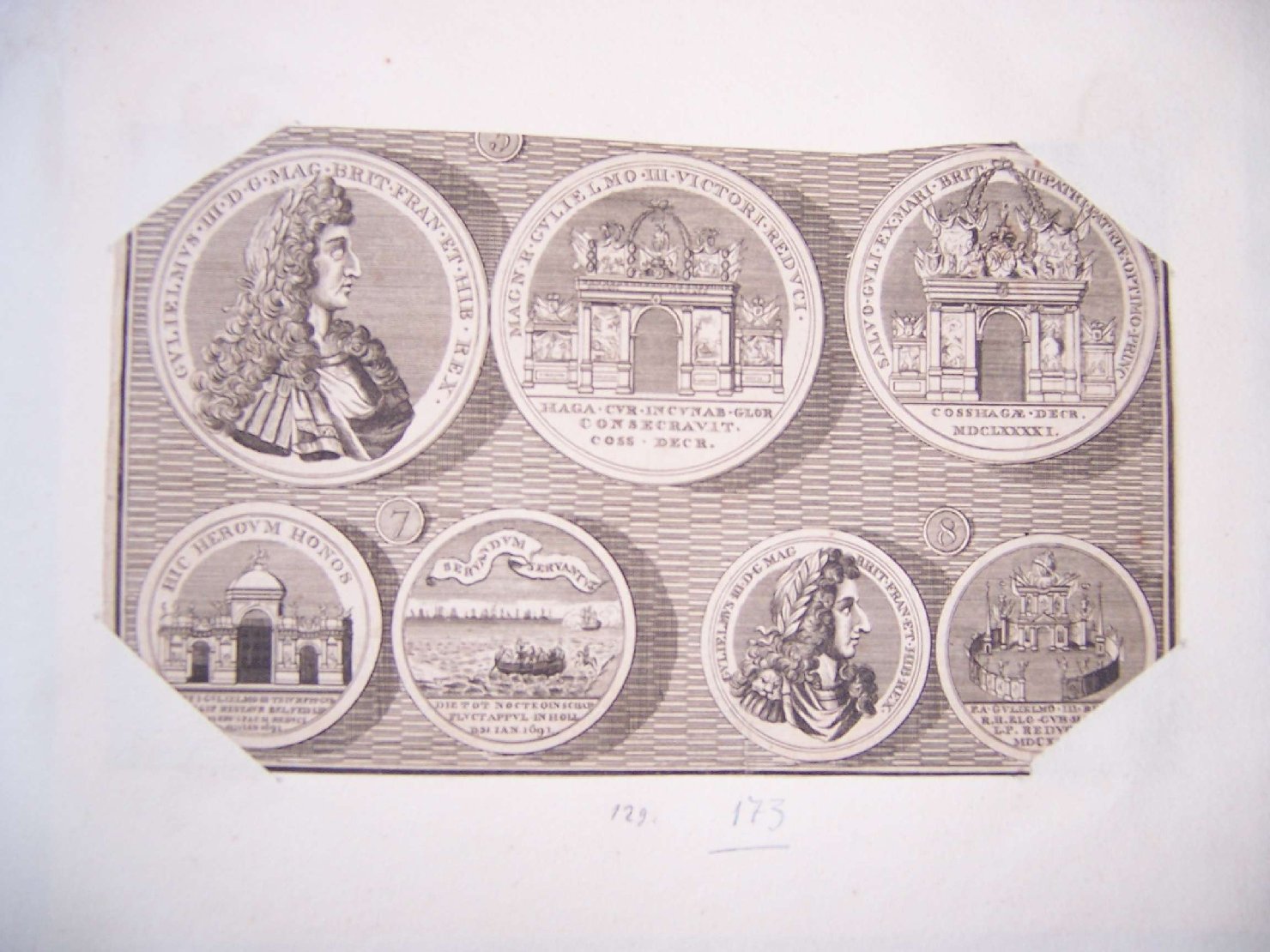recto e verso di medaglie di Guglielmo III (stampa) - ambito europeo (sec. XVII)