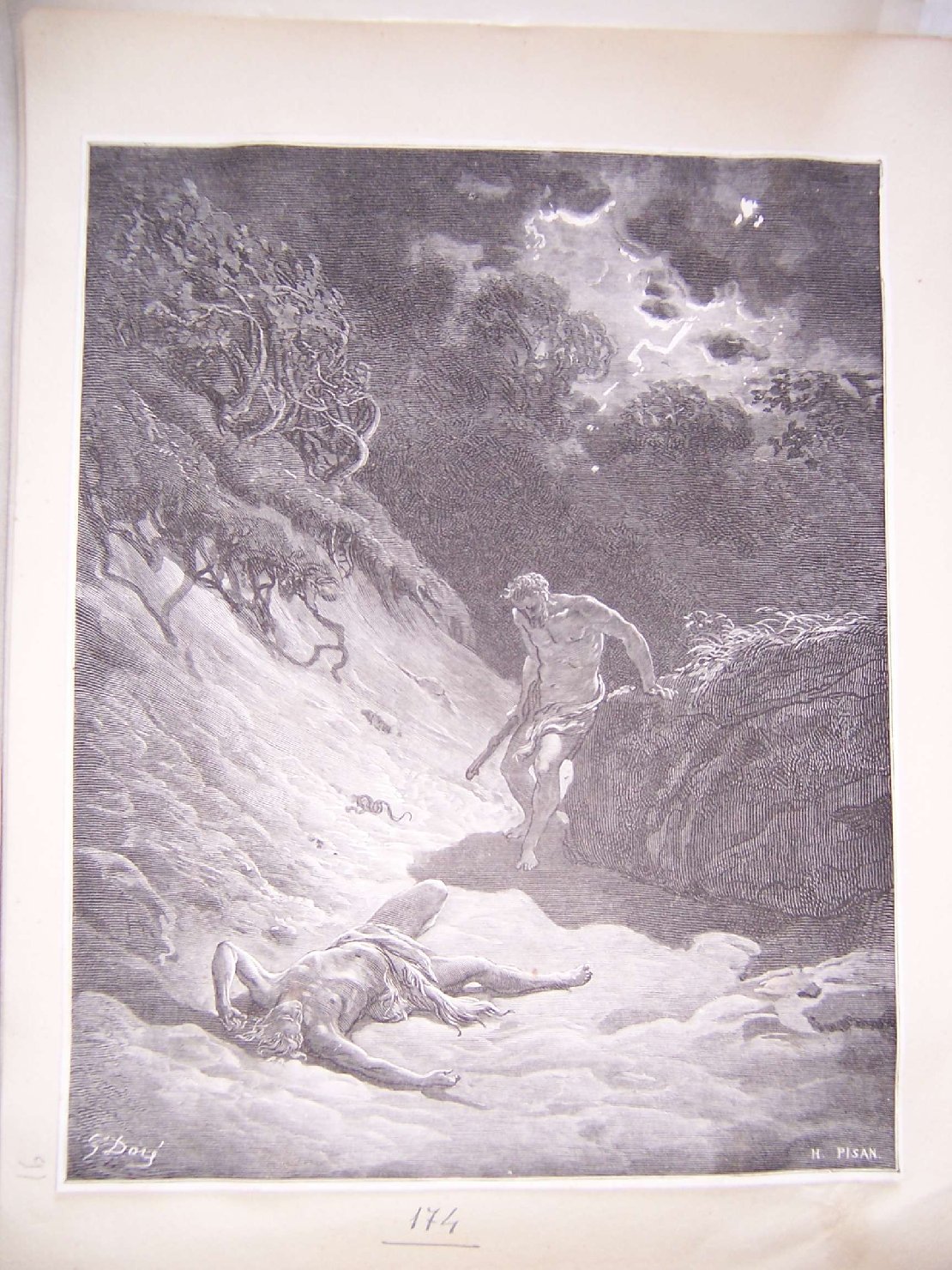 Caino e Abele (stampa) di Doré Gustave, Pisan Heliodore Joseph (sec. XIX)