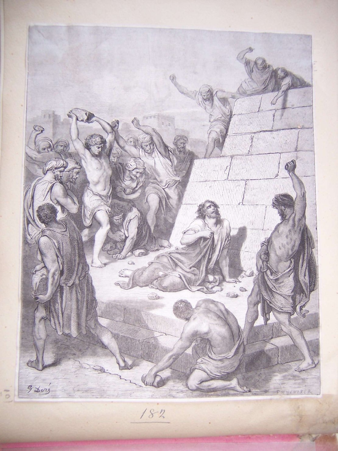 lapidazione di Geremia (stampa) di Doré Gustave, Pannemaker Adolphe Francois (sec. XIX)