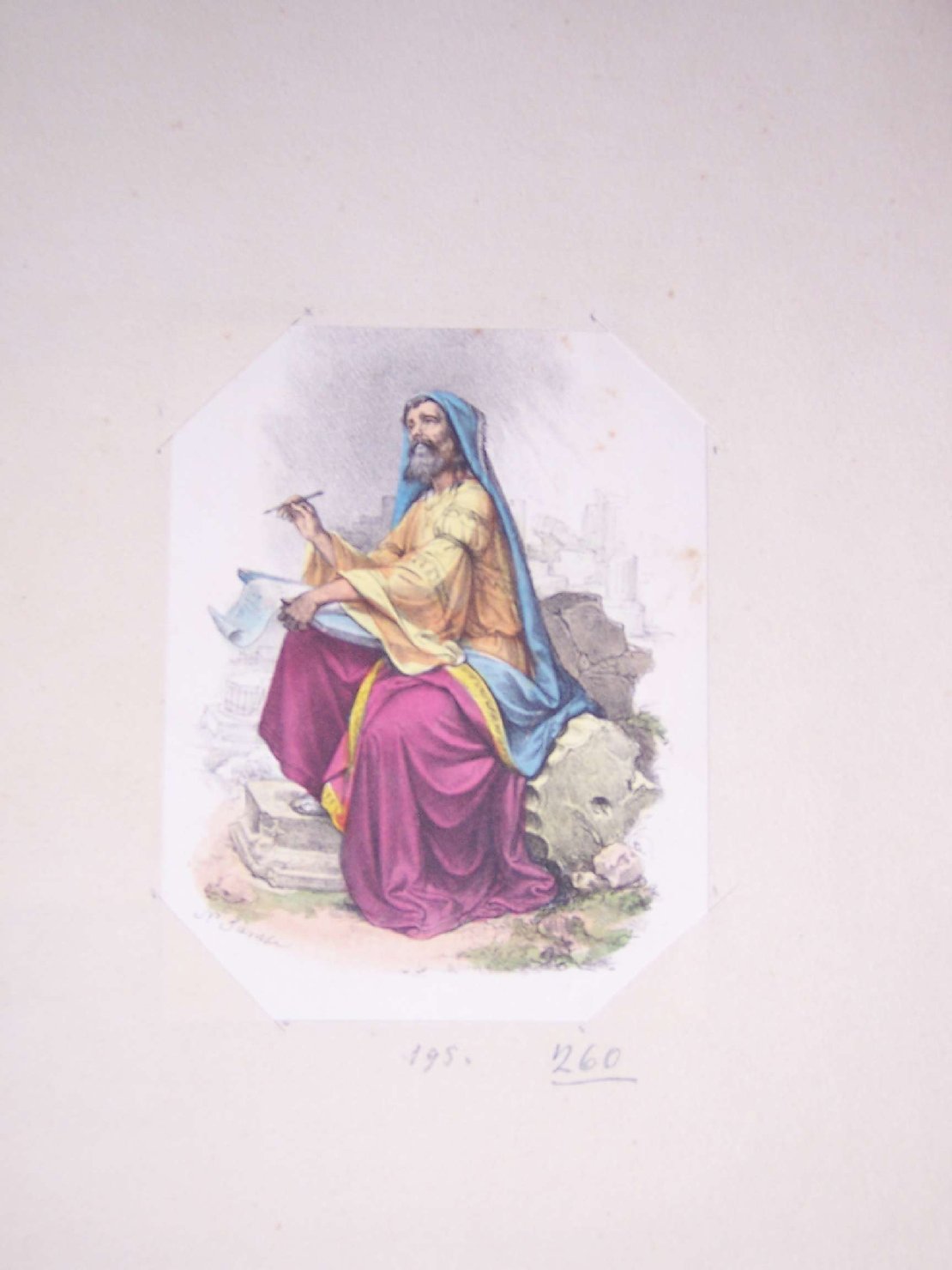 profeta (stampa a colori) di Sanesi Nicola (sec. XIX)