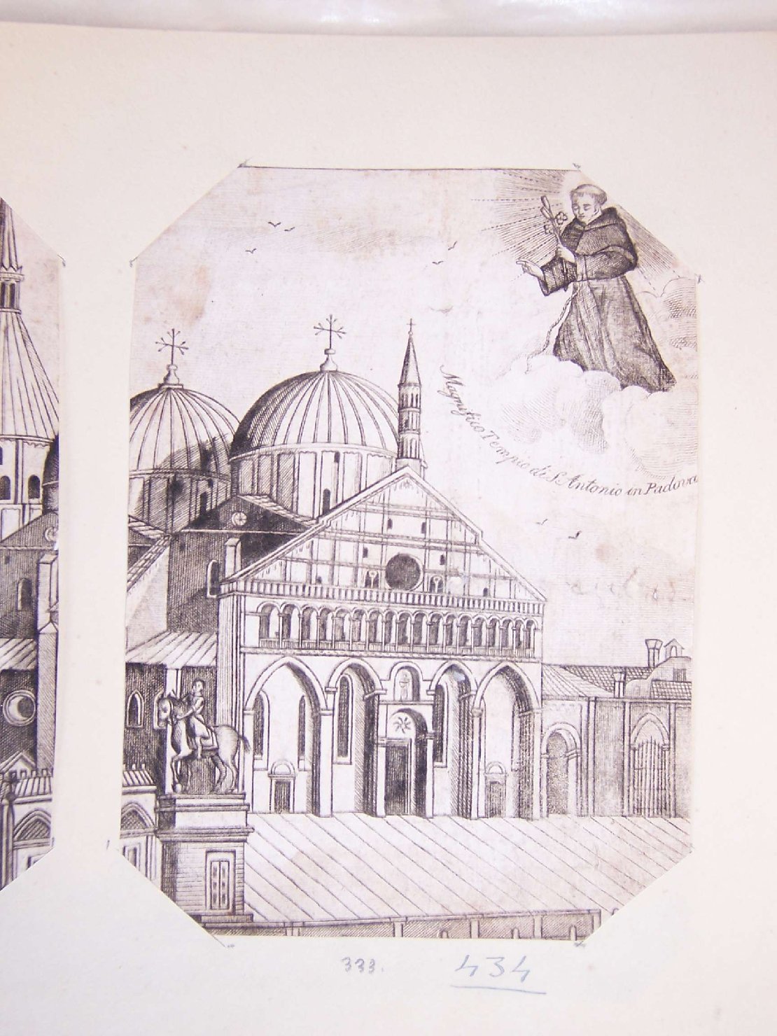 veduta della basilica del Santo a Padova (stampa) - ambito italiano (sec. XVI)