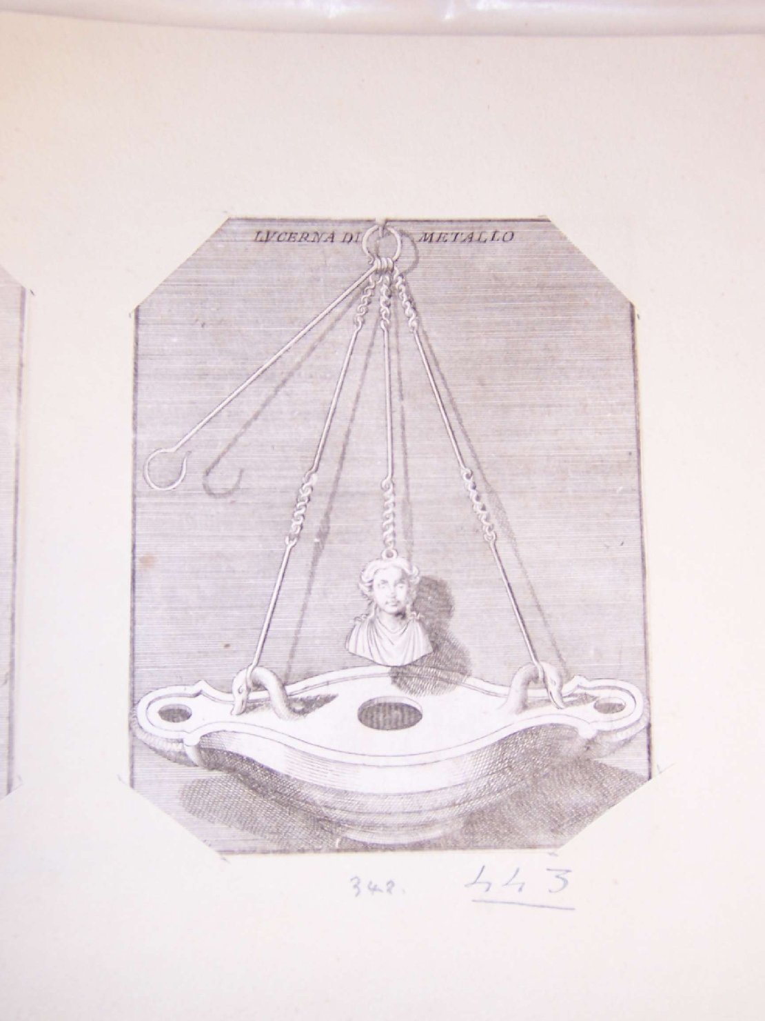 lucerna di metallo (stampa) di Bartoli Pietro Sante (sec. XVII)