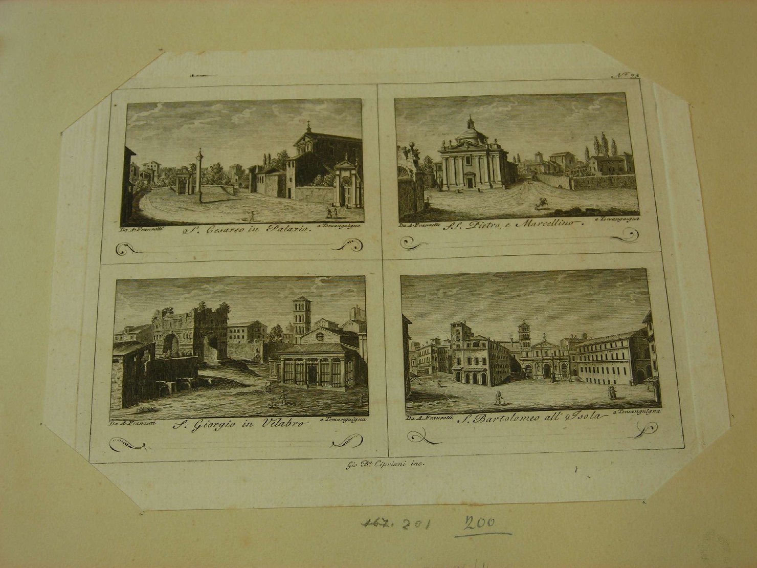 vedute di Roma (stampa) di Cipriani Giovanni Battista, Franzetti A (prima metà sec. XIX)