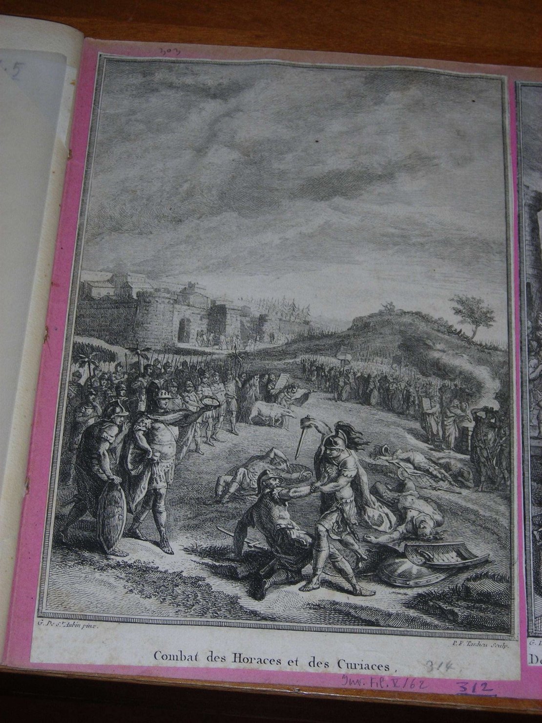 battaglia degli orazi contro i curiazi (stampa) di G. de St. Aubin, Tardieu Pierre François (sec. XVIII)