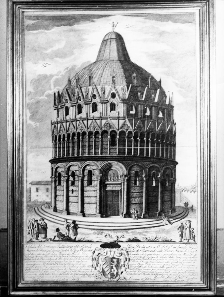 Battistero di Pisa (stampa) di Fambrini Ferdinando (attribuito) (sec. XVIII)