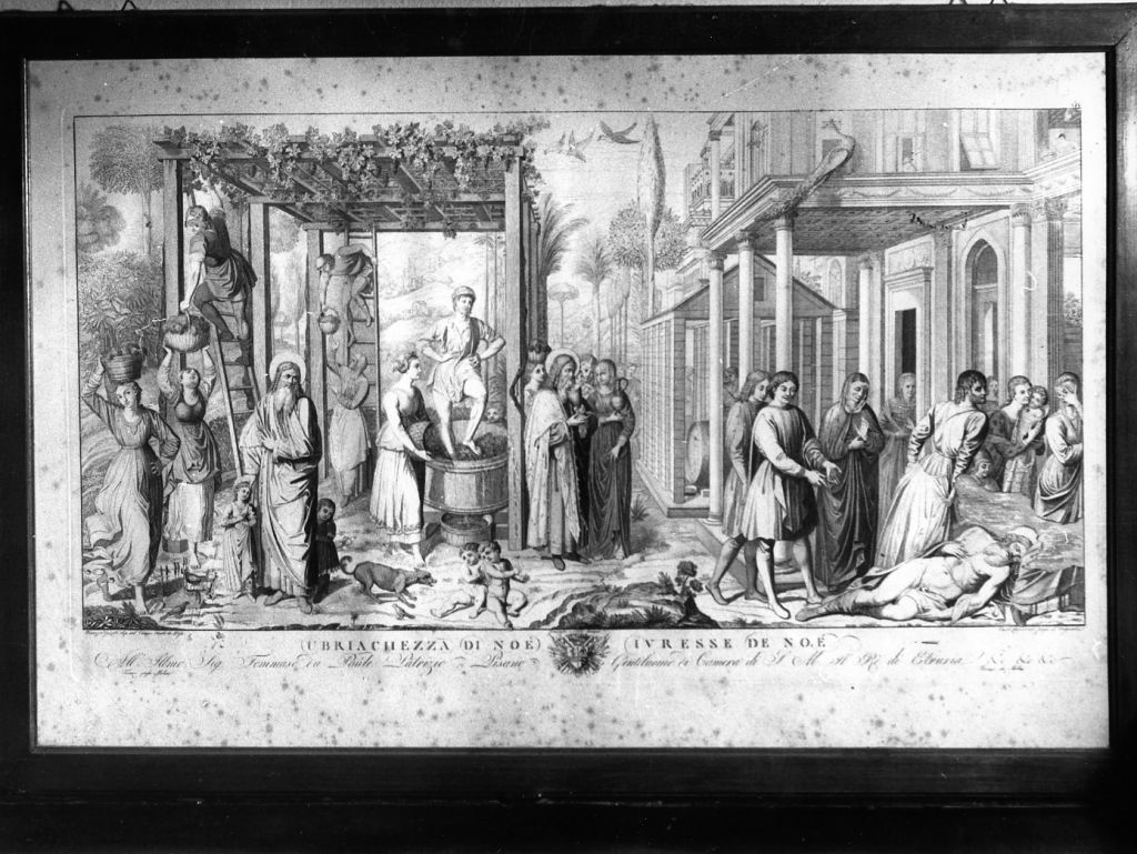 Ubriachezza di Noè (stampa) di Lasinio Carlo, Benozzo di Lese detto Benozzo Gozzoli, Nenci Francesco (sec. XIX)