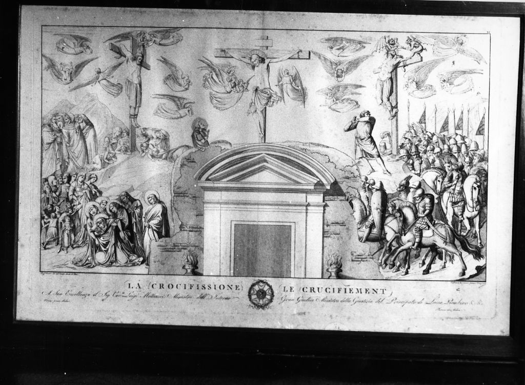 La crocifissione (stampa) di Lasinio Carlo, Traini Francesco (sec. XIX)