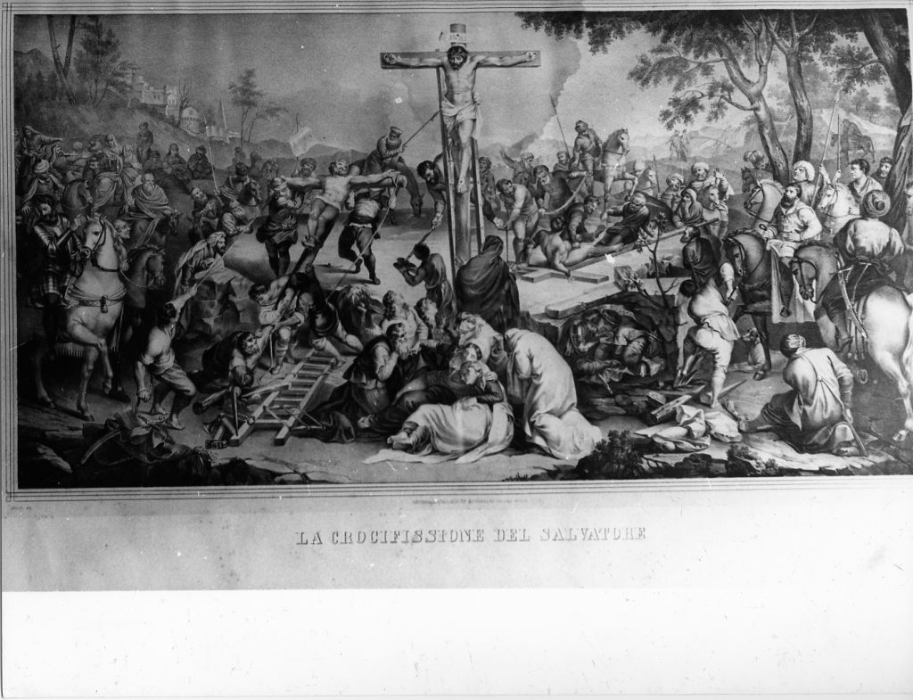 La crocifissione del Salvatore (stampa) di Robusti Jacopo detto Jacopo Tintoretto (sec. XIX)