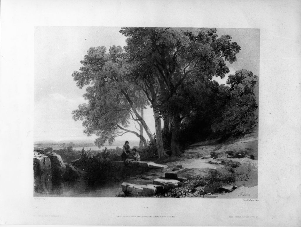 Veduta di un paesaggio (stampa) - ambito francese (sec. XIX)