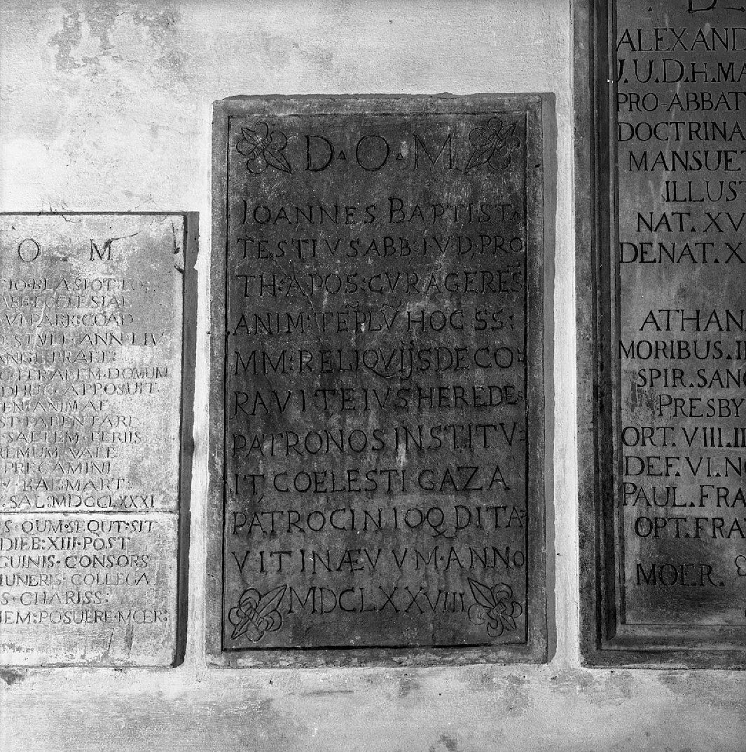 lapide tombale, opera isolata - bottega toscana (sec. XVII)