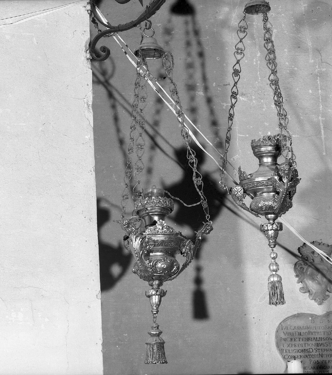 lampada pensile, opera isolata - bottega toscana (sec. XVIII)