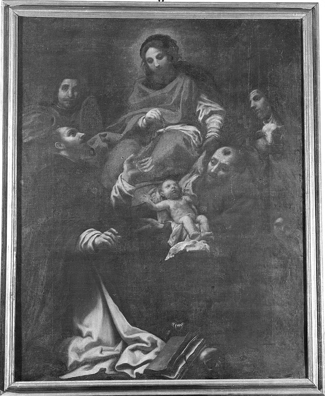 Madonna del Rosario con San Domenico e San Francesco (dipinto, opera isolata) - ambito toscano (sec. XVII)