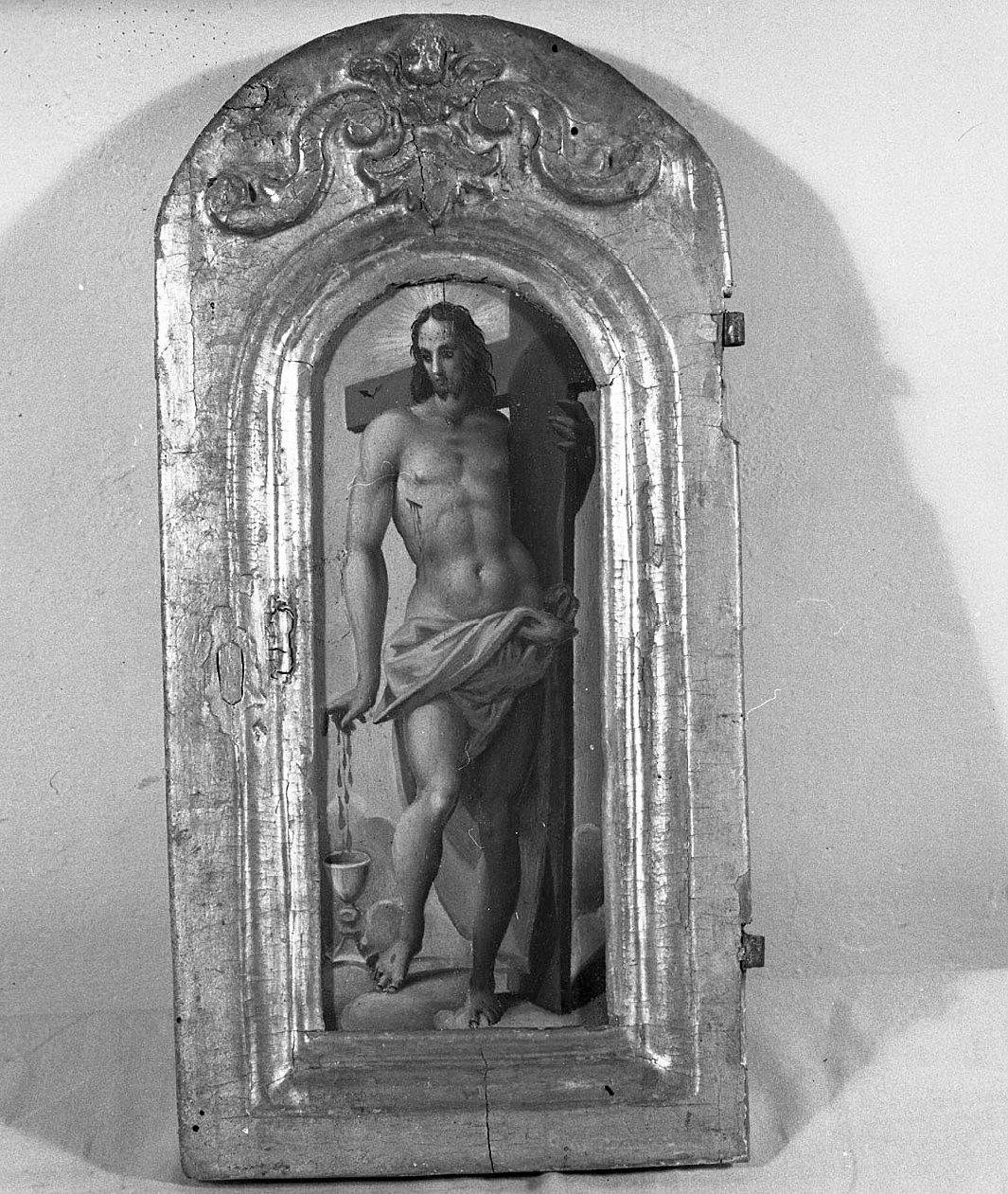 Cristo Salvatore (sportello di tabernacolo, opera isolata) - ambito toscano (sec. XVII)