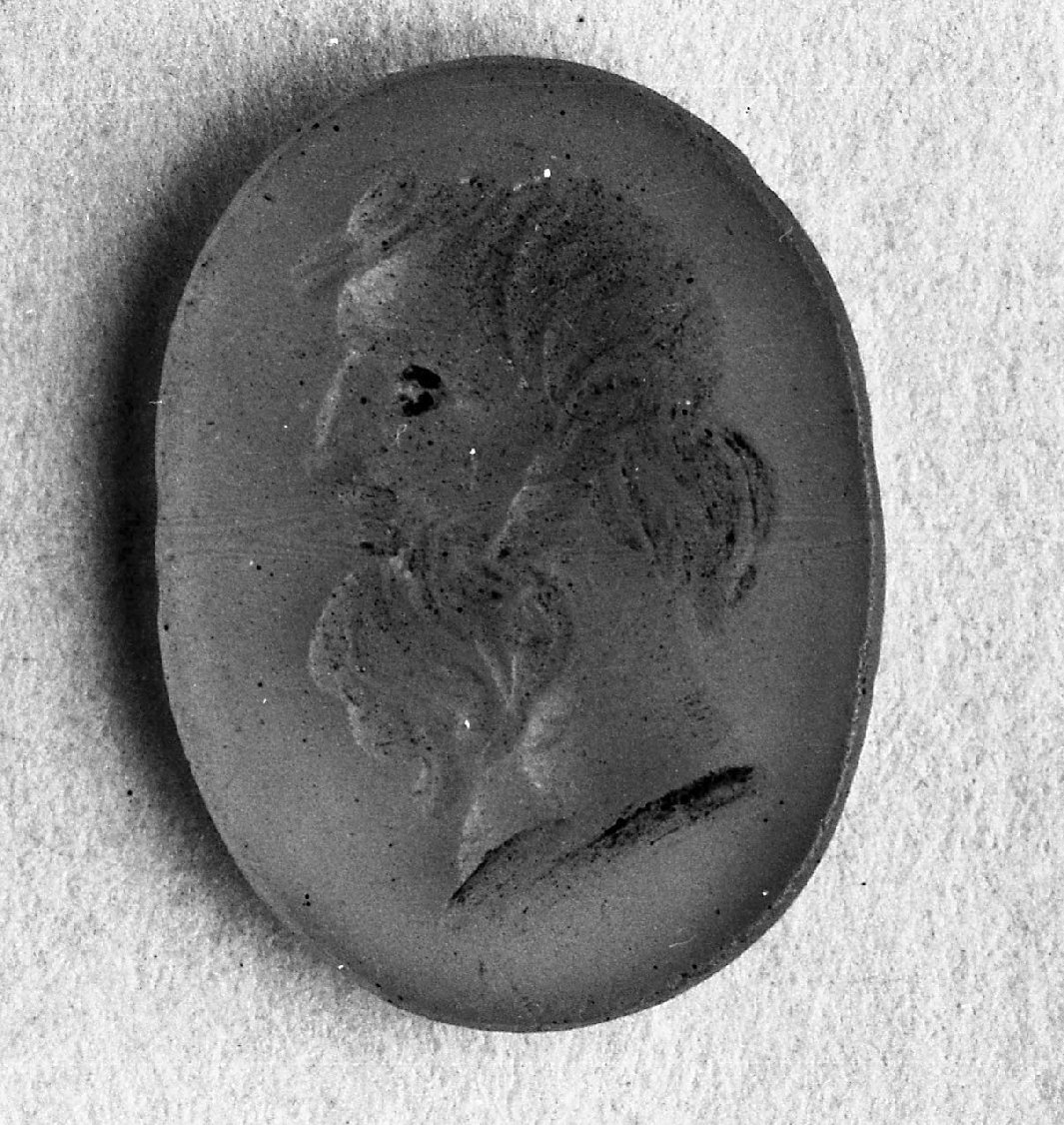 testa d'uomo con barba (gemma, opera isolata) - bottega italiana (sec. XVI)