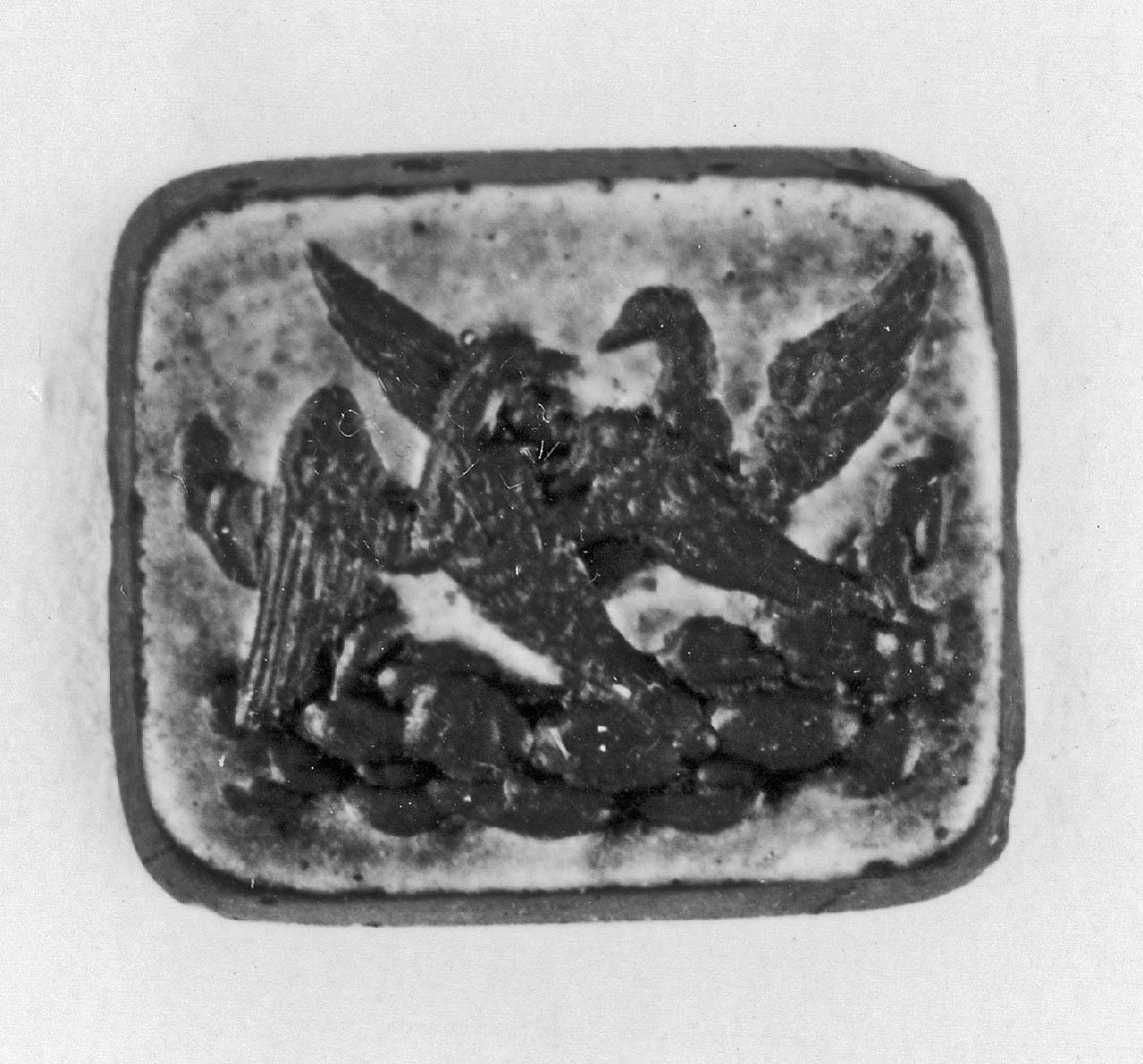 aqulie affrontate (cammeo, opera isolata) - bottega italiana (sec. XIX)