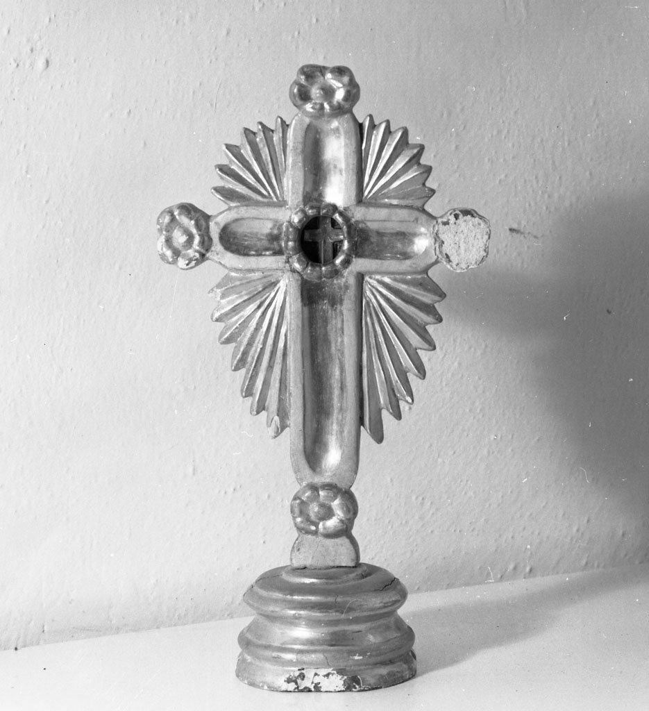 reliquiario - a croce, opera isolata - bottega italiana (sec. XVIII)