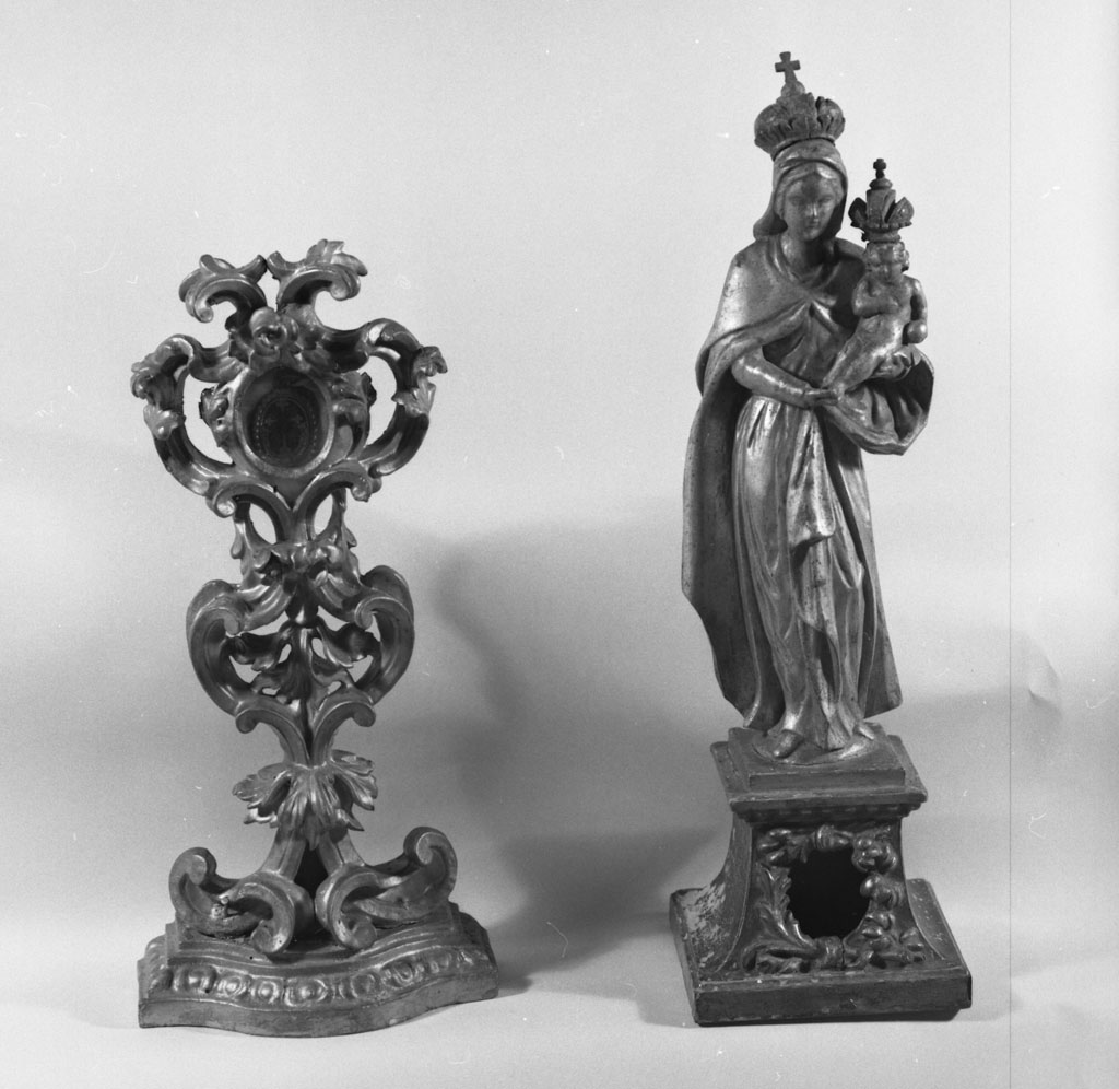 Madonna con Bambino (reliquiario - a statuetta, opera isolata) - bottega italiana (sec. XVIII)