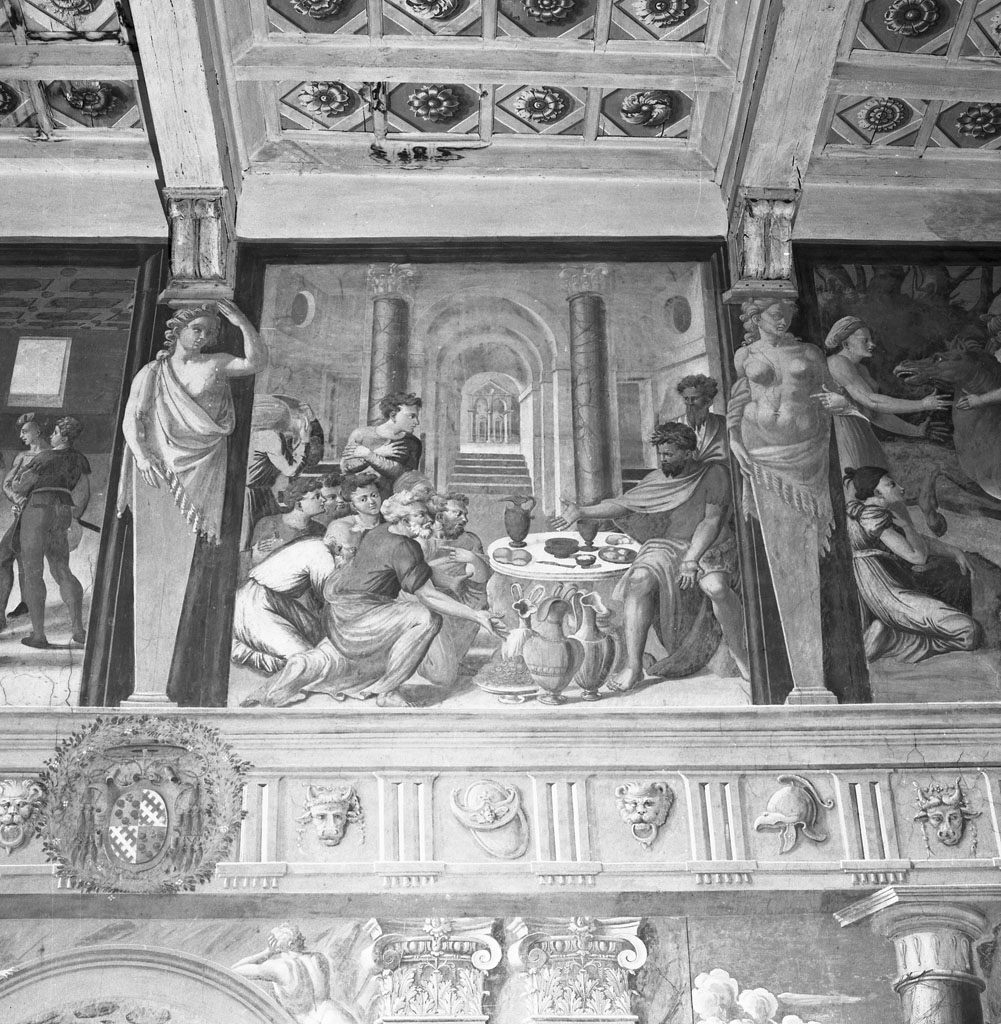 Curzio Donato con gli ambasciatori sanniti (dipinto, ciclo) di Bernabei Tommaso detto Papacello (sec. XVI)
