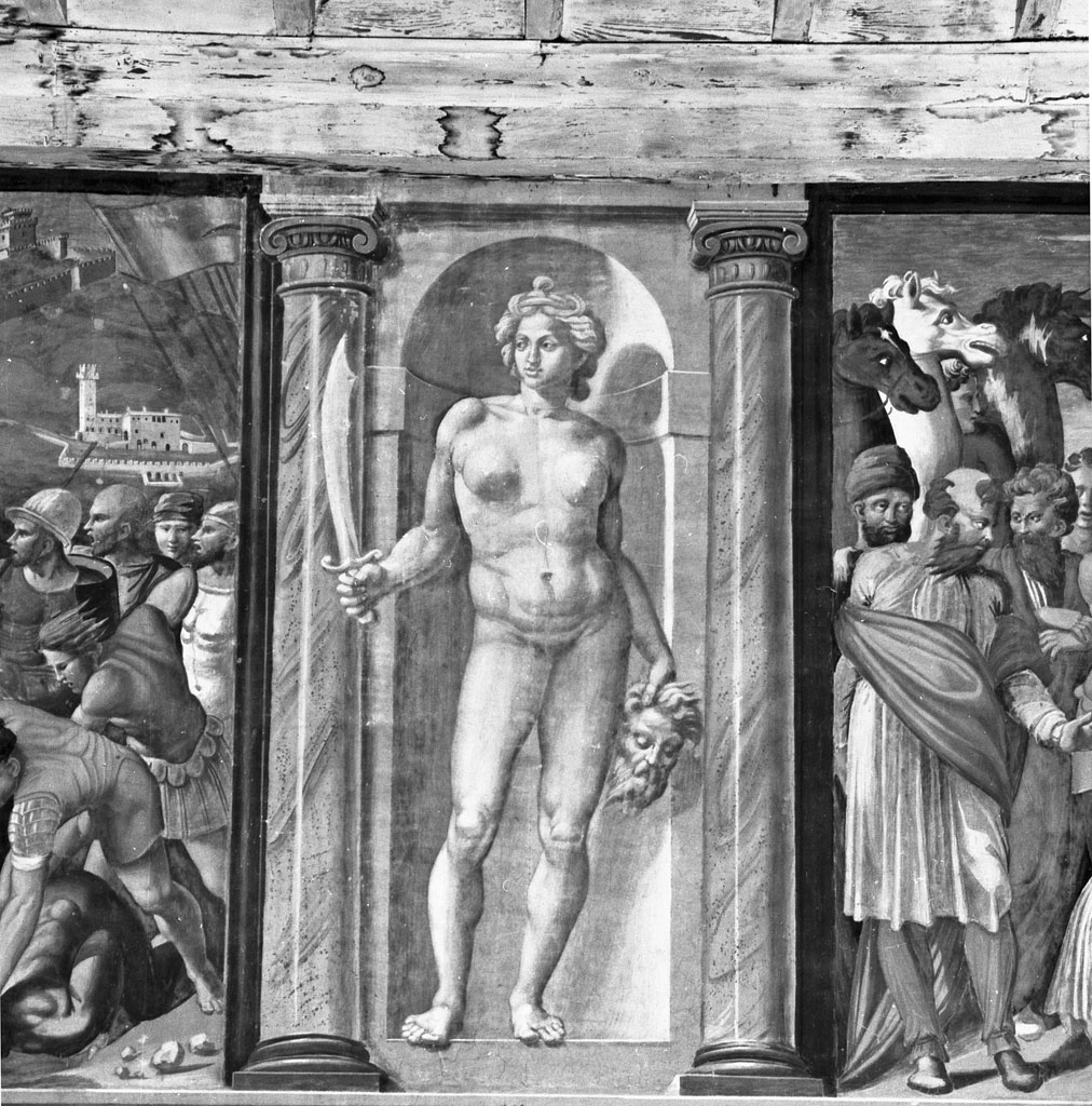 Giuditta con la testa di Oloferne (dipinto, ciclo) di Bernabei Tommaso detto Papacello (sec. XVI)