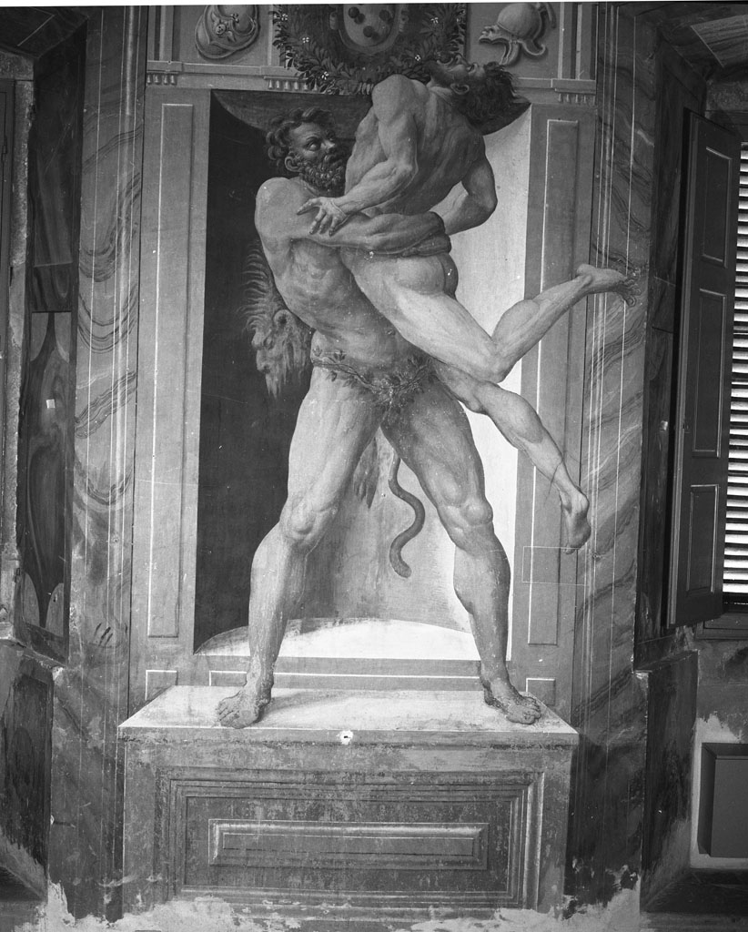 Ercole e Anteo (dipinto, ciclo) di Bernabei Tommaso detto Papacello (sec. XVI)