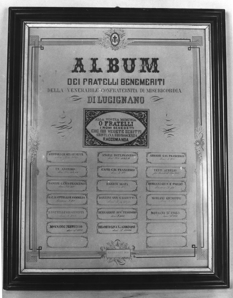 tabella di confraternita, opera isolata - bottega aretina (sec. XIX)