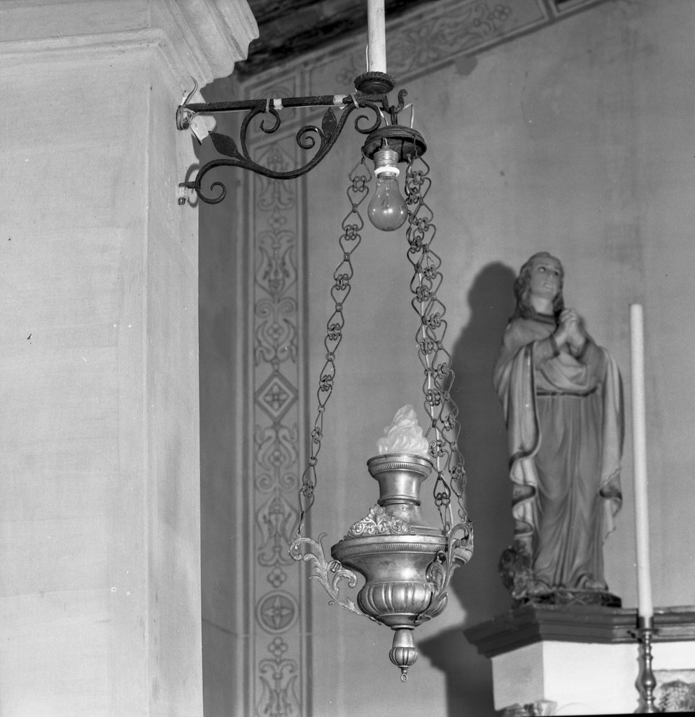 lampada pensile a vaso, coppia - bottega toscana (inizio sec. XX)